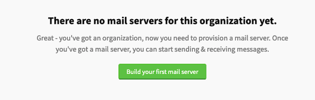 The Postal Create Mail Server Page